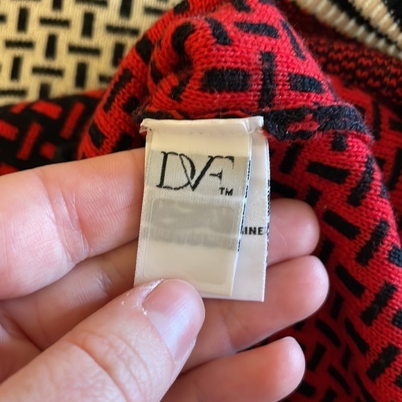 Diane Von Furstenberg DVF Wool Crewneck Geometric Print Sweater Size XS (P) - Picture 11 of 13